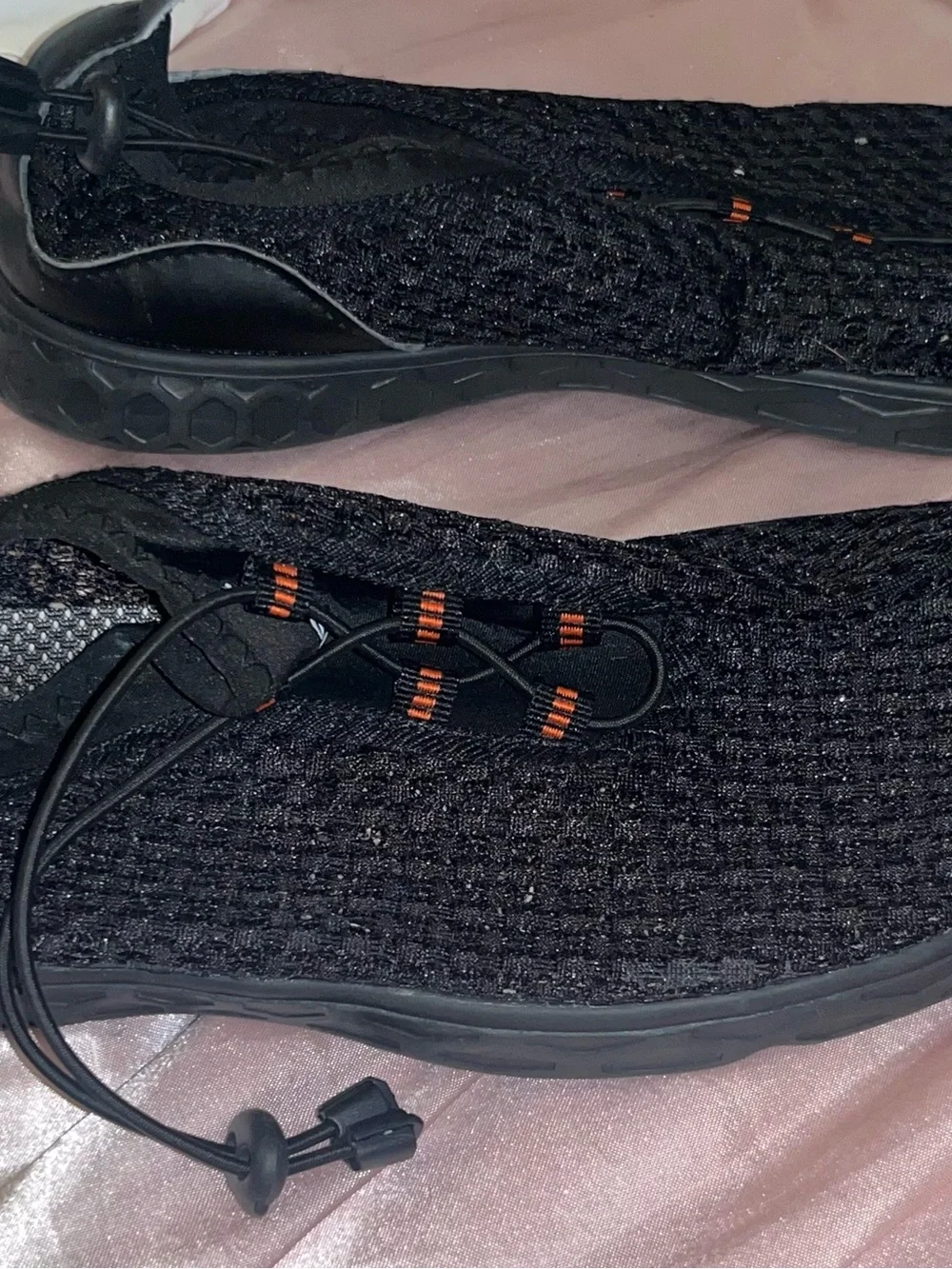 Men's Black Knit Boat Shoes with Secure Bungee Lacing
